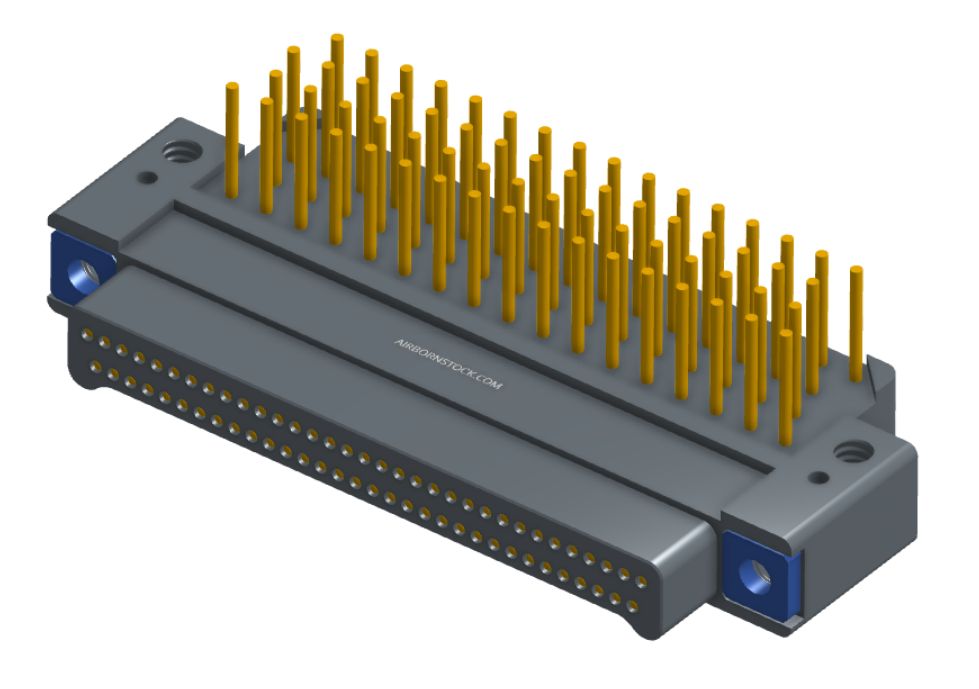 NK-2E2-065-328-TH00 - Nano-miniature D-shaped right angle plated through hole (PTH) board mount connector with mounting holes, 2 rows with 65 contacts, and no hardware. (Plug)