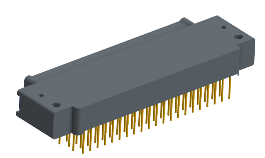 NK-2E2-085-338-TH00 - Nano-miniature D-shaped right angle plated through hole (PTH) board mount connector with mounting holes, 2 rows with 85 contacts, and no hardware. (Plug)