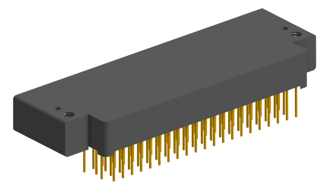 NK-2F2-085-435-0000 - Nano-miniature D-shaped right angle plated through hole (PTH) board mount connector with mounting holes, 2 rows with 85 contacts, and no hardware. (Receptacle)