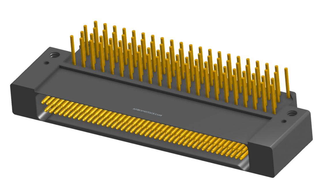 NK-2F2-085-435-0000 - Nano-miniature D-shaped right angle plated through hole (PTH) board mount connector with mounting holes, 2 rows with 85 contacts, and no hardware. (Receptacle)