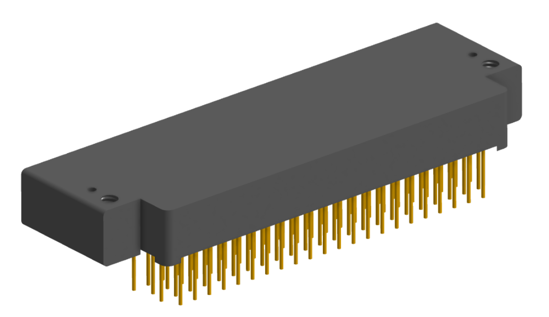 NK-2F2-091-435-0000 - Nano-miniature D-shaped right angle plated through hole (PTH) board mount connector with mounting holes, 2 rows with 91 contacts, and no hardware. (Receptacle)