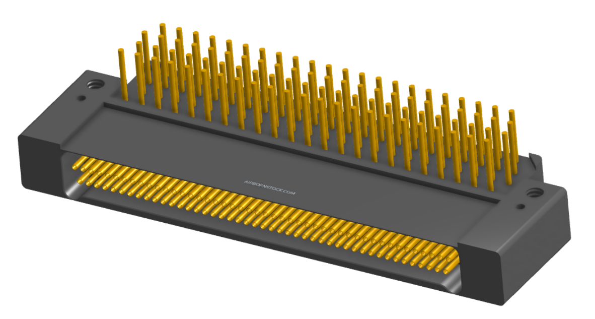 NK-2F2-091-435-0000 - Nano-miniature D-shaped right angle plated through hole (PTH) board mount connector with mounting holes, 2 rows with 91 contacts, and no hardware. (Receptacle)