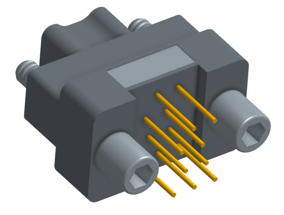 NK-2G2-009-155-JC00 - Nano-miniature D-shaped vertical plated through hole (PTH) board mount connector, 2 rows with 9 contacts, and no hardware. (Plug)