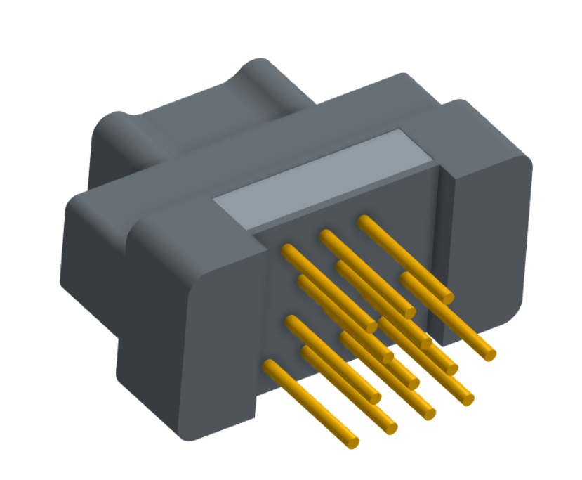 NK-2G2-015-145-0000 - Nano-miniature D-shaped vertical plated through hole (PTH) board mount connector, 2 rows with 15 contacts, and no hardware. (Plug)