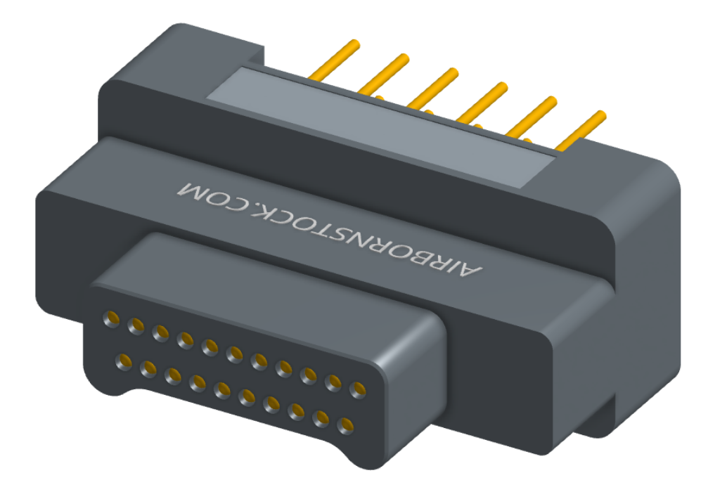 NK-2G2-021-138-0000 - Nano-miniature D-shaped vertical plated through hole (PTH) board mount connector, 2 rows with 21 contacts, and no hardware. (Plug)