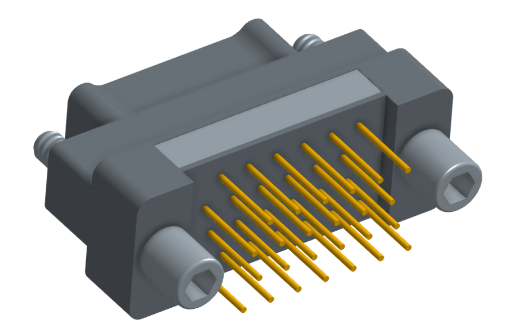 NK-2G2-025-135-JC00 - Nano-miniature D-shaped vertical plated through hole (PTH) board mount connector, 2 rows with 25 contacts, and no hardware. (Plug)