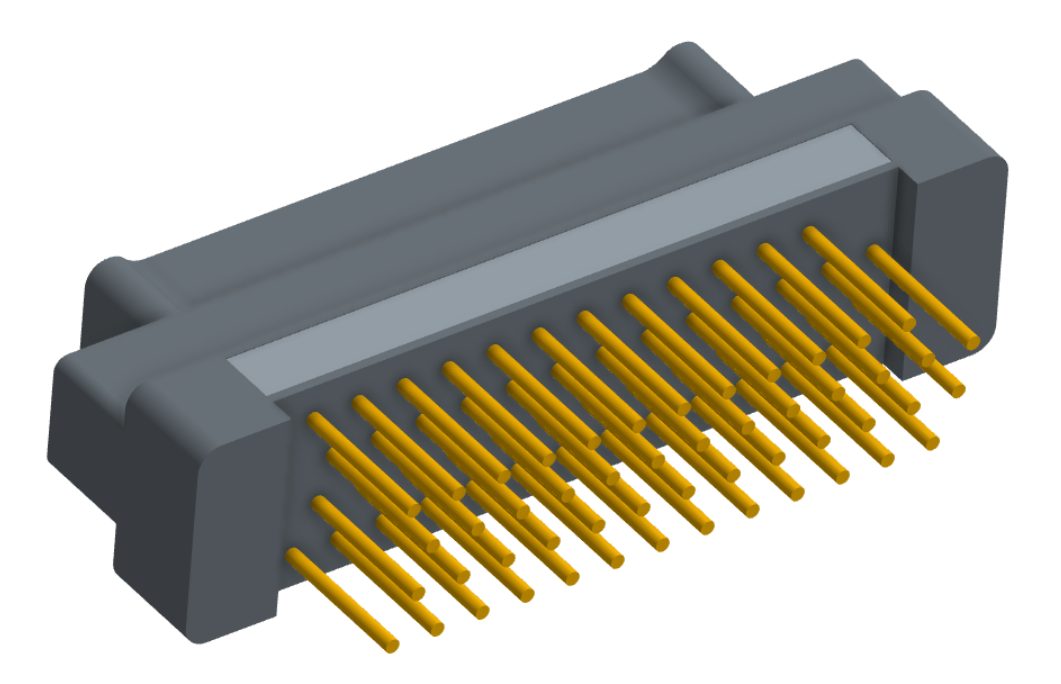 NK-2G2-051-135-0000 - Nano-miniature D-shaped vertical plated through hole (PTH) board mount connector, 2 rows with 51 contacts, and no hardware. (Plug)