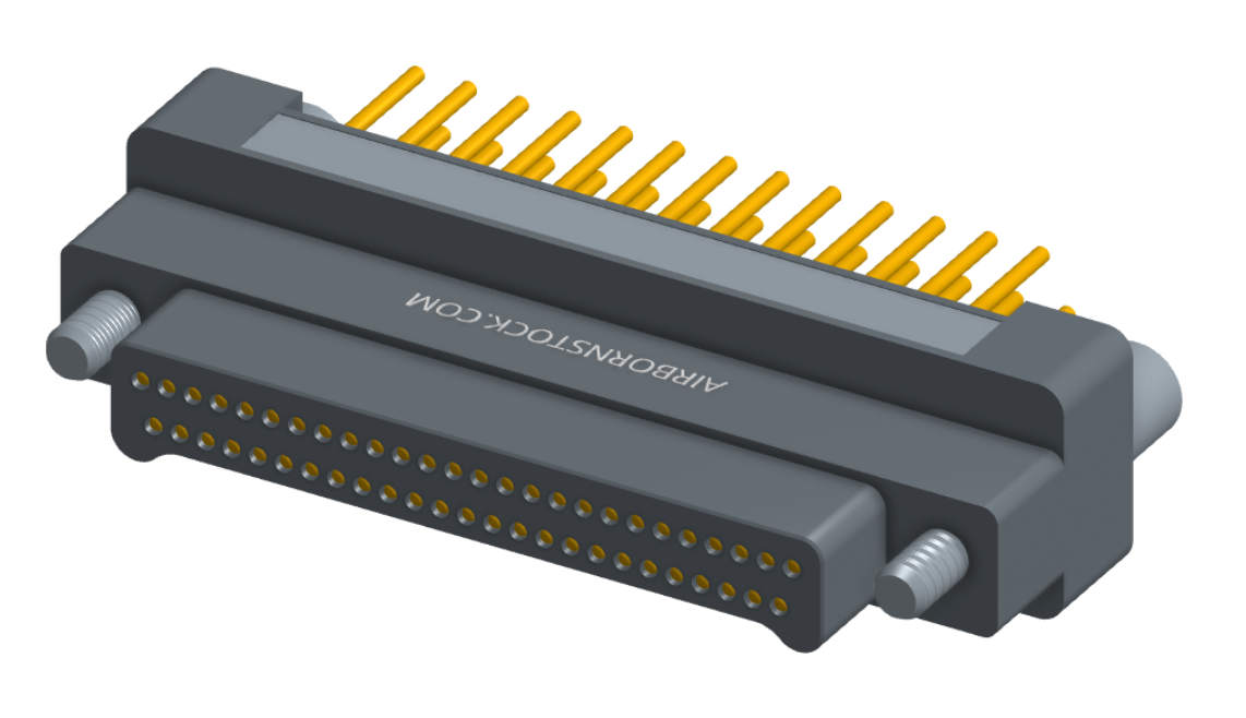 NK-2G2-051-135-JC00 - Nano-miniature D-shaped vertical plated through hole (PTH) board mount connector, 2 rows with 51 contacts, and no hardware. (Plug)