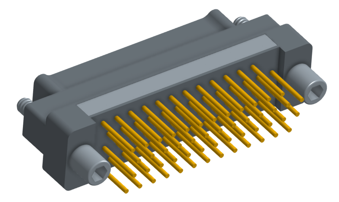 NK-2G2-051-135-JC00 - Nano-miniature D-shaped vertical plated through hole (PTH) board mount connector, 2 rows with 51 contacts, and no hardware. (Plug)