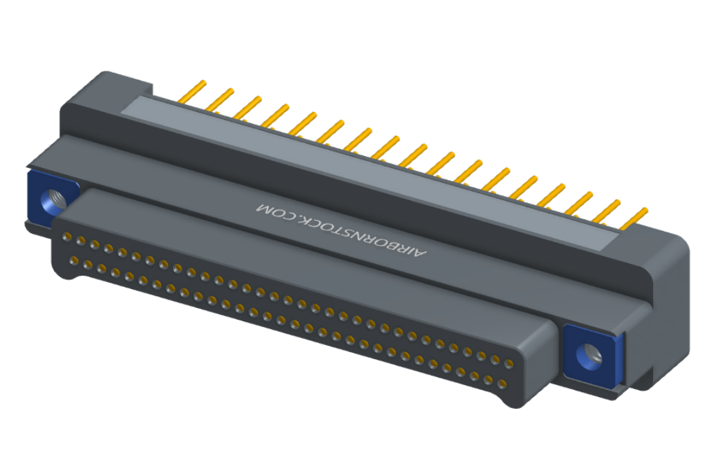 NK-2G2-065-155-TH00 - Nano-miniature D-shaped vertical plated through hole (PTH) board mount connector, 2 rows with 65 contacts, and no hardware. (Plug)