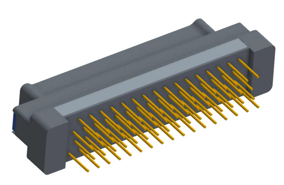 NK-2G2-065-155-TH00 - Nano-miniature D-shaped vertical plated through hole (PTH) board mount connector, 2 rows with 65 contacts, and no hardware. (Plug)