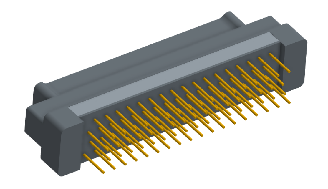 NK-2G2-069-155-0000 - Nano-miniature D-shaped vertical plated through hole (PTH) board mount connector, 2 rows with 69 contacts, and no hardware. (Plug)