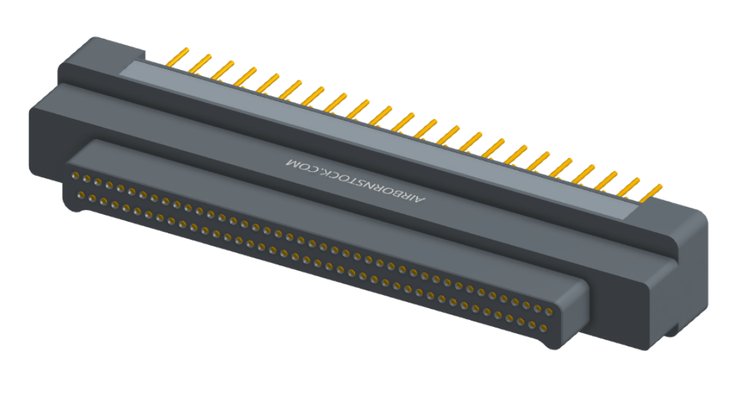 NK-2G2-085-155-0000 - Nano-miniature D-shaped vertical plated through hole (PTH) board mount connector, 2 rows with 85 contacts, and no hardware. (Plug)