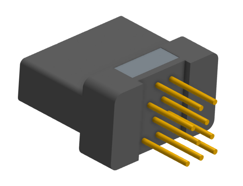 NK-2H2-009-235-0000 - Nano-miniature D-shaped vertical plated through hole (PTH) board mount connector with mounting holes, 2 rows with 9 contacts, and no hardware. (Receptacle)