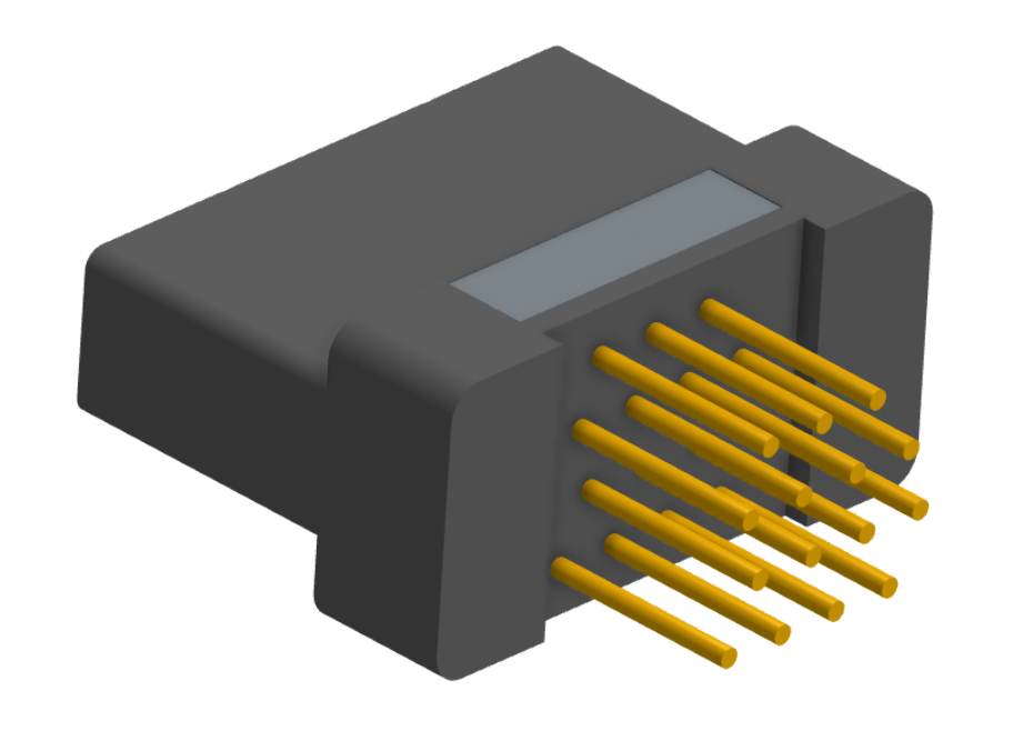 NK-2H2-015-235-0000 - Nano-miniature D-shaped vertical plated through hole (PTH) board mount connector with mounting holes, 2 rows with 15 contacts, and no hardware. (Receptacle)
