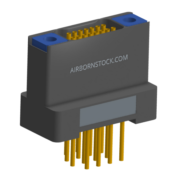 NK-2H2-015-235-TH00 - Nano-miniature D-shaped vertical plated through hole (PTH) board mount connector with mounting holes, 2 rows with 15 contacts, and threaded holes for attachment hardware. (Receptacle)