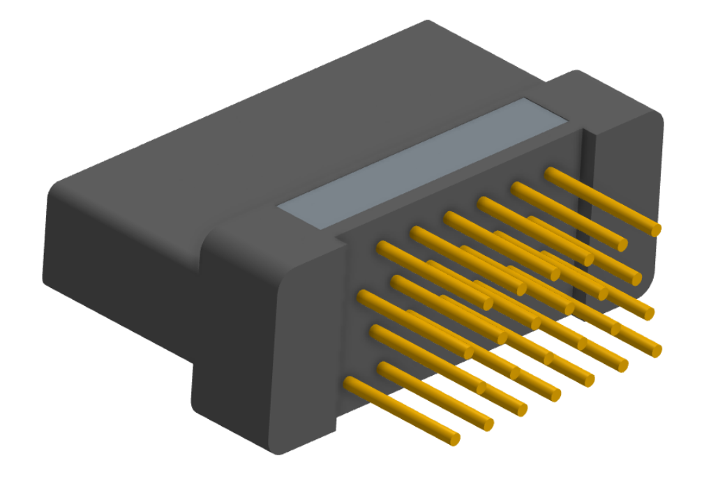 NK-2H2-025-235-0000 - Nano-miniature D-shaped vertical plated through hole (PTH) board mount connector with mounting holes, 2 rows with 25 contacts, and no hardware. (Receptacle)
