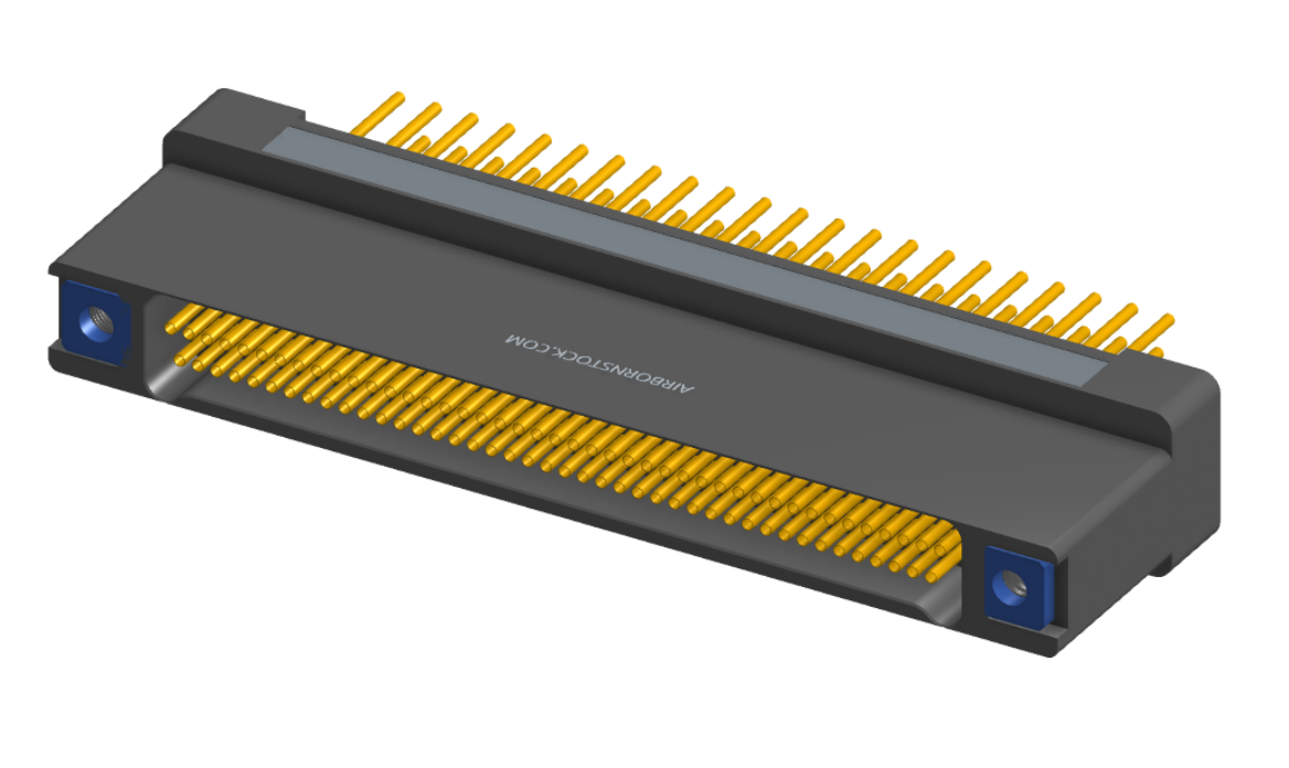 NK-2H2-085-238-TH00 - Nano-miniature D-shaped vertical plated through hole (PTH) board mount connector with mounting holes, 2 rows with 85 contacts, and threaded holes for attachment hardware. (Receptacle)