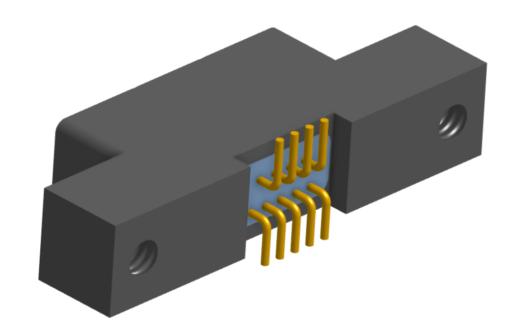 NK-2L2-009-228-0000-010 - Nano-miniature D-shaped vertical surface board mount (SMT) connector with mounting ears, 2 rows with 9 contacts, and no hardware. (Receptacle)