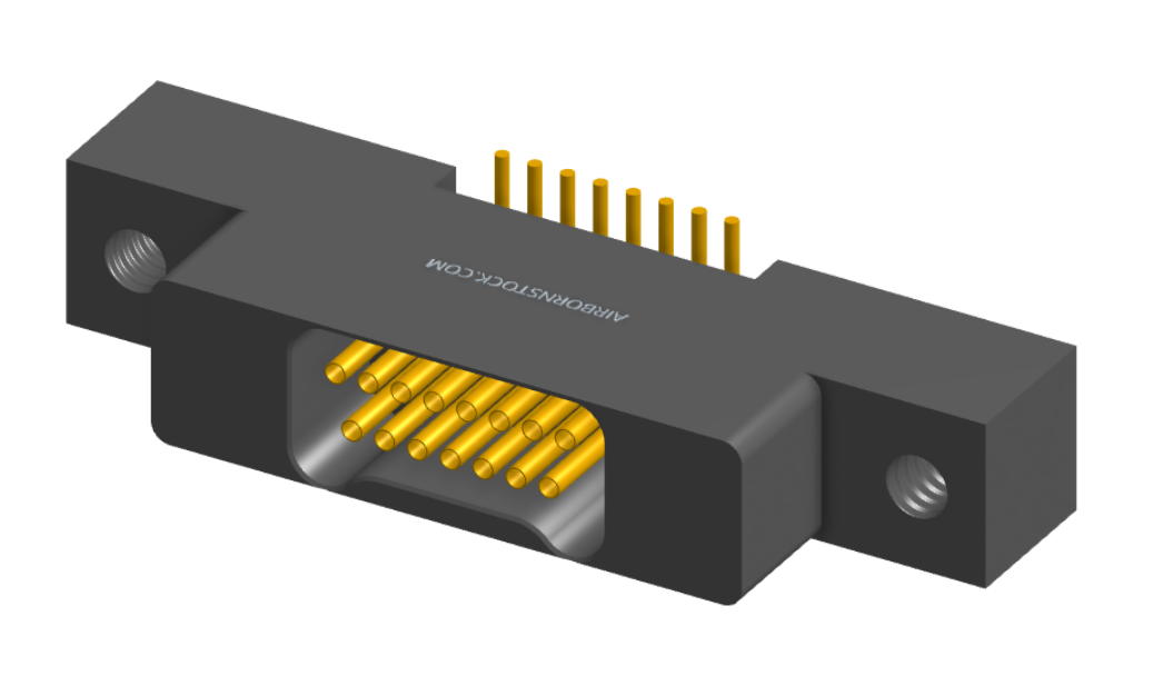 NK-2L2-015-225-0000-010 - Nano-miniature D-shaped vertical surface board mount (SMT) connector with mounting ears, 2 rows with 15 contacts, and no hardware. (Receptacle)