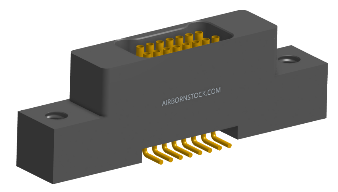 NK-2L2-015-225-0000-010 - Nano-miniature D-shaped vertical surface board mount (SMT) connector with mounting ears, 2 rows with 15 contacts, and no hardware. (Receptacle)