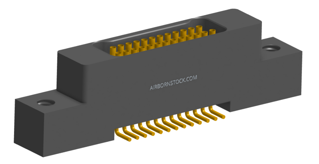 NK-2L2-025-225-0000-010 - Nano-miniature D-shaped vertical surface board mount (SMT) connector with mounting ears, 2 rows with 25 contacts, and no hardware. (Receptacle)