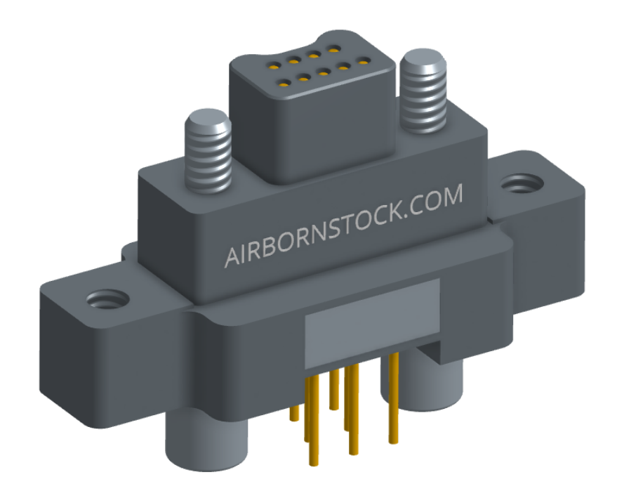 NK-2M5-009-135-JC00 - Nano-miniature D-shaped vertical plated through hole (PTH) board mount connector with mounting ears, 2 rows with 9 contacts, and no hardware. (Plug)