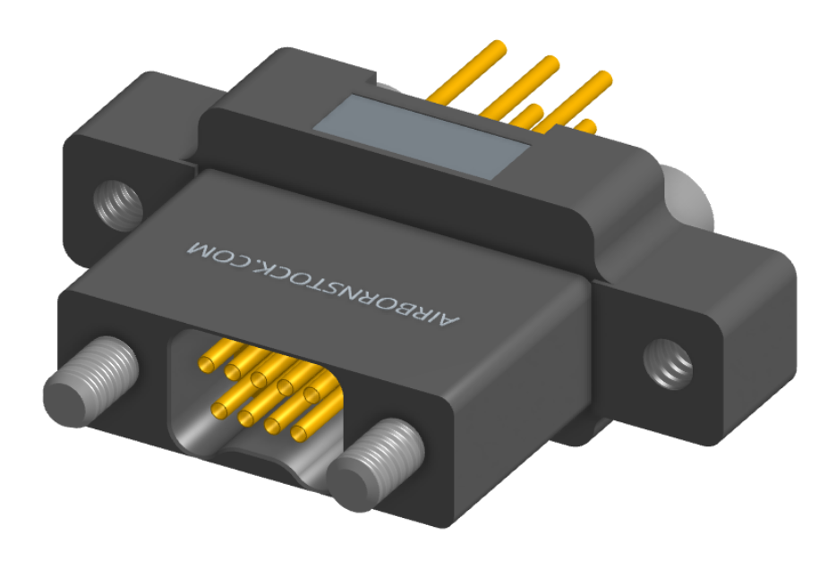 NK-2N5-009-258-JC00 - Nano-miniature D-shaped vertical plated through hole (PTH) board mount connector with mounting ears, 2 rows with 9 contacts, and no hardware. (Receptacle)