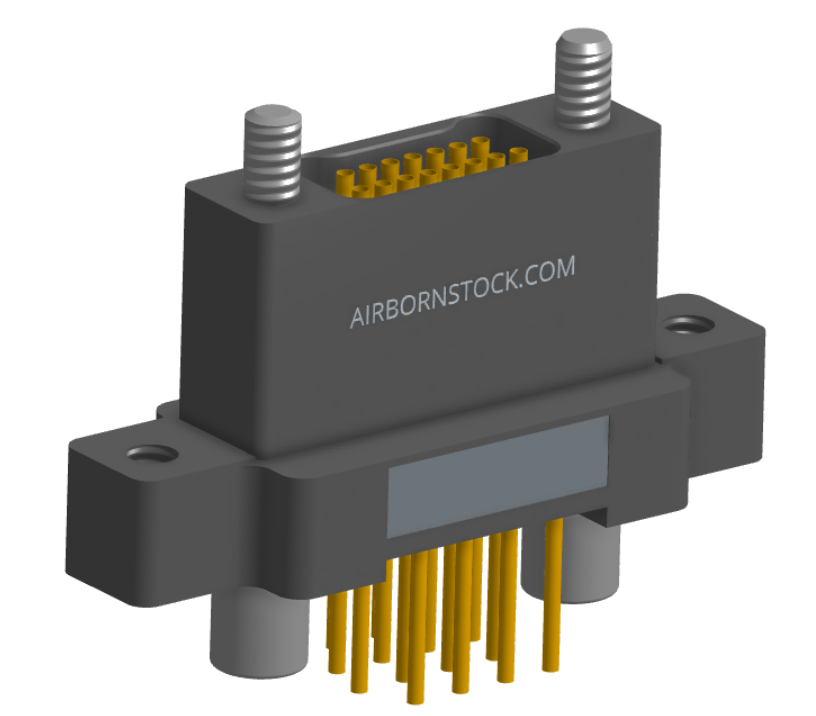 NK-2N5-015-235-JC00 - Nano-miniature D-shaped vertical plated through hole (PTH) board mount connector with mounting ears, 2 rows with 15 contacts, and no hardware. (Receptacle)