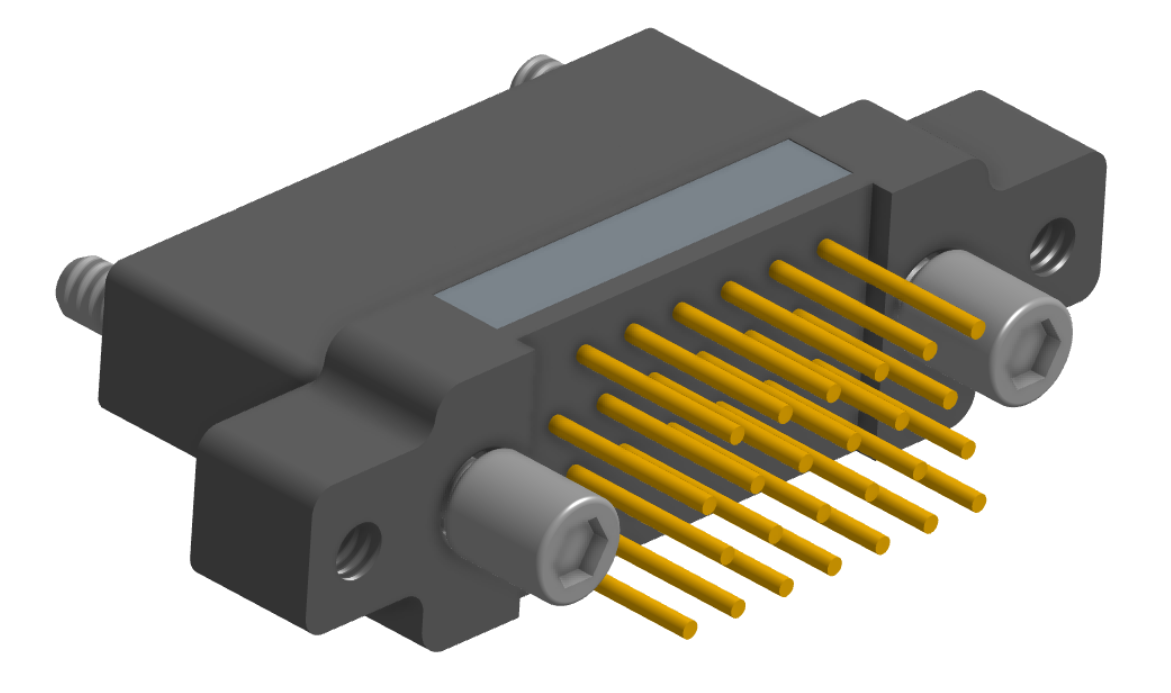NK-2N5-025-248-JC00 - Nano-miniature D-shaped vertical plated through hole (PTH) board mount connector with mounting ears, 2 rows with 25 contacts, and no hardware. (Receptacle)