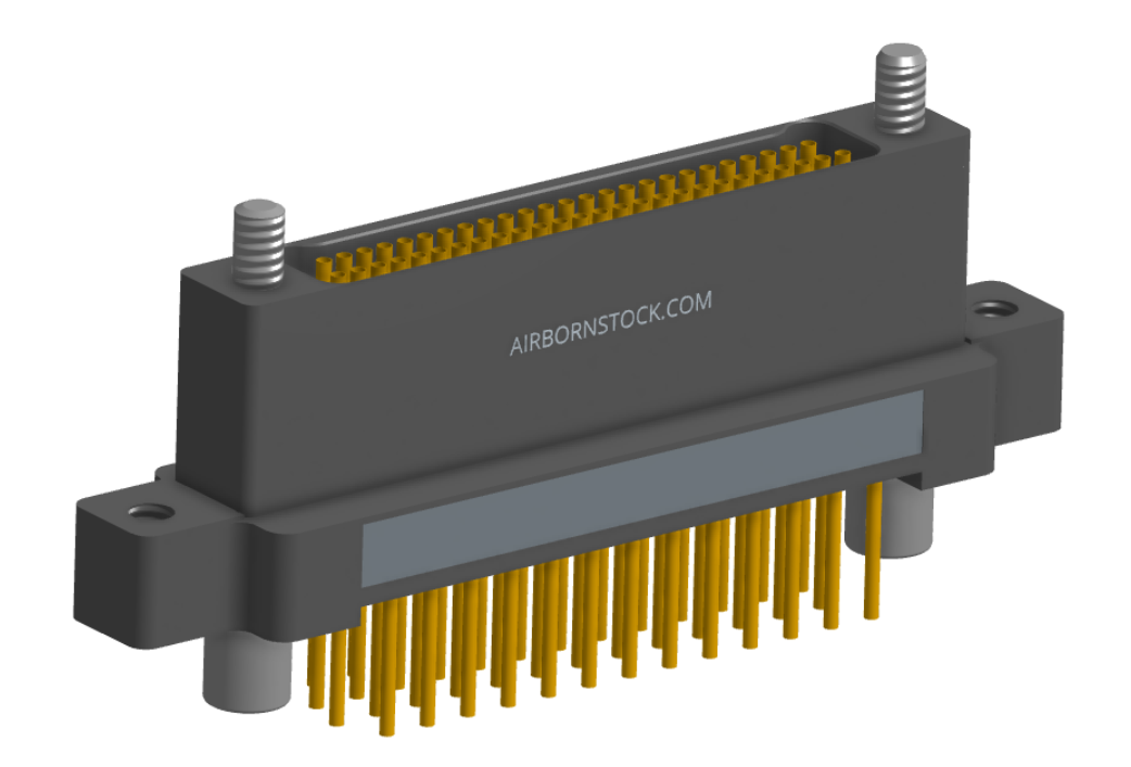 NK-2N5-051-238-JC00 - Nano-miniature D-shaped vertical plated through hole (PTH) board mount connector with mounting ears, 2 rows with 51 contacts, and no hardware. (Receptacle)