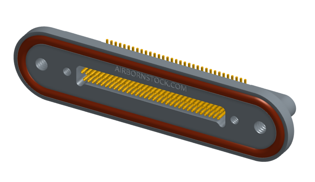 NKRP-2B4-065-228-TH00 - Nano-miniature D-shaped rear panel mount vertical surface board mount (SMT) connector with fluorosilicone o-ring, 2 rows with 36617 contacts, and threaded holes for attachment hardware. (Receptacle)