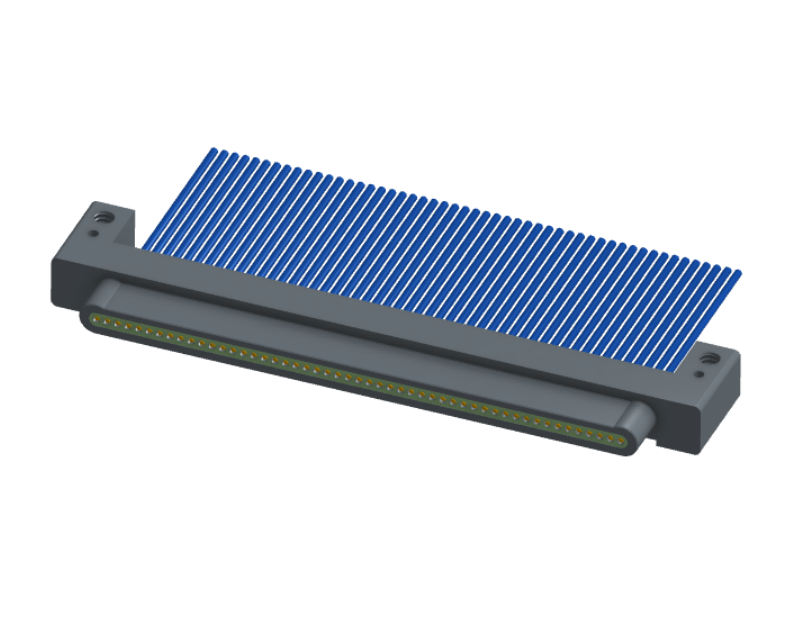 NM-132-051-161-00AA - Nano-miniature D-shaped I/O connector with mounting holes, 51 contacts, and no hardware.