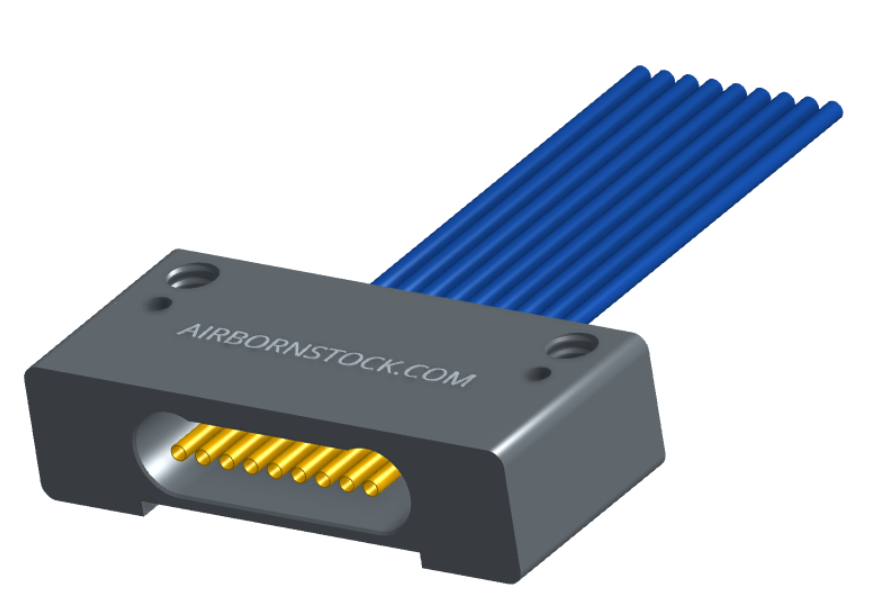 NM-142-009-261-00AA - Nano-miniature D-shaped I/O connector with mounting holes, 9 contacts, and no hardware.