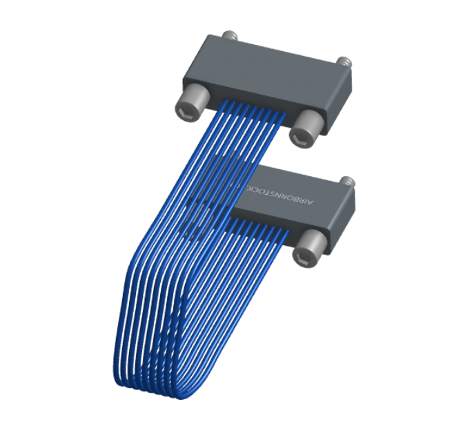 NM-1J4-009-SS1-JJAA - Nano-miniature D-shaped I/O jumper cable with 9 contacts and four turning jackscrews (2 per connector).