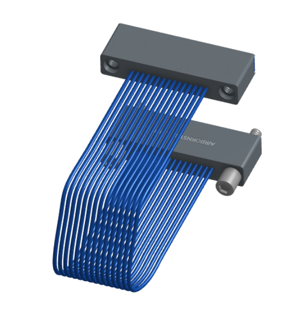 NM-1J2-015-SS1-JRAA - Nano-miniature D-shaped I/O jumper cable with 15 contacts and two turning jackscrews on one receptacle and two threaded holes on the other receptacle.