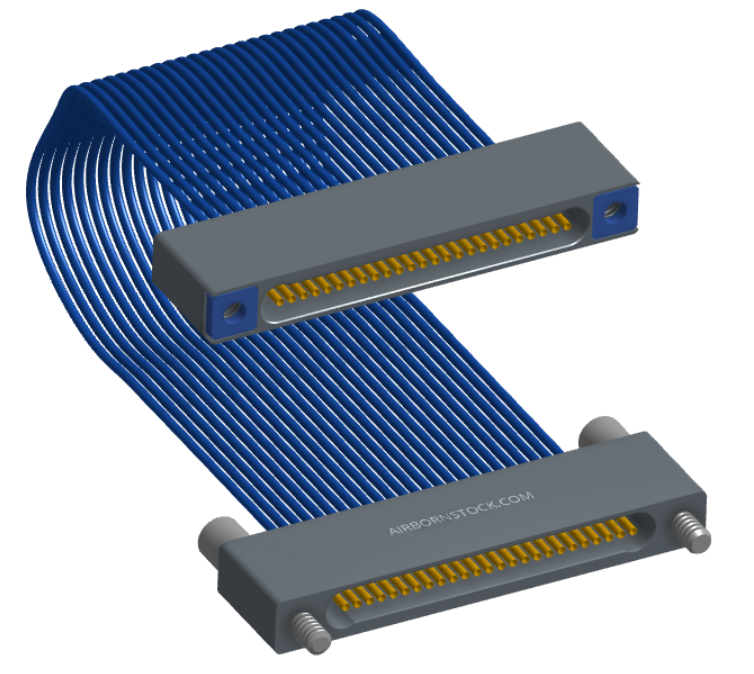NM-1J3-025-SS1-JRAA - Nano-miniature D-shaped I/O jumper cable with 25 contacts and two turning jackscrews on one receptacle and two threaded holes on the other receptacle.
