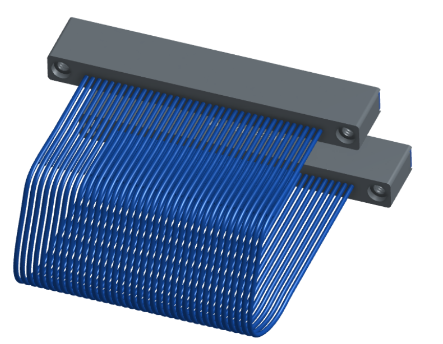 NM-1J3-037-SS1-TTAA - Nano-miniature D-shaped I/O jumper cable with 37 contacts and four threaded holes (2 per connector).