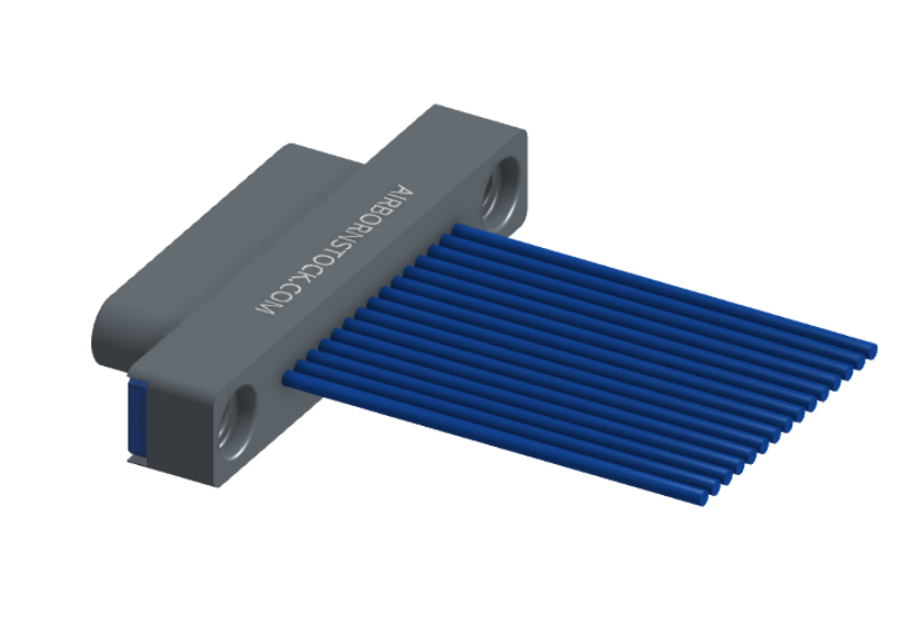 NM-113-015-161-THAA - Nano-miniature D-shaped I/O connector with 15 contacts and threaded holes for attachment hardware.