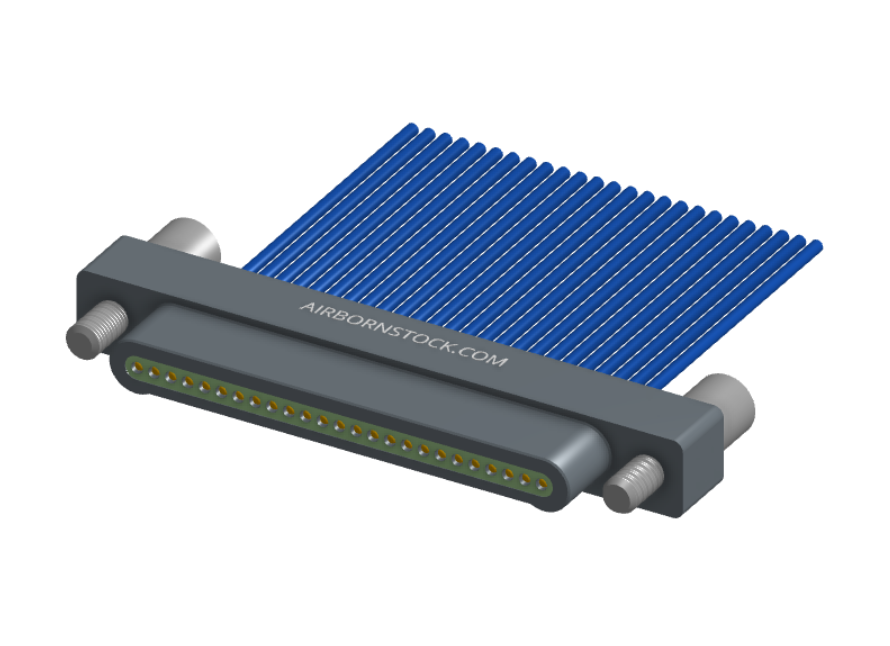 NM-113-025-161-JCAA - Nano-miniature D-shaped I/O connector with 25 contacts and captivated turning jackscrew hardware. (Plug)