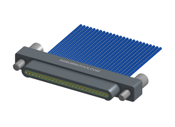 NM-112-025-161-JCAA - Nano-miniature D-shaped I/O connector with 25 contacts and captivated turning jackscrew hardware. (Plug)