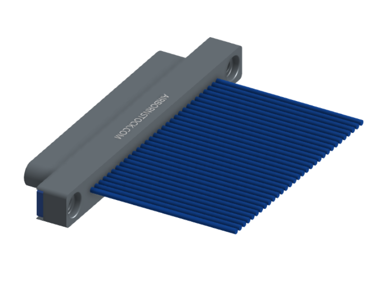 NM-114-031-161-THAA - Nano-miniature D-shaped I/O connector with 31 contacts and threaded holes for attachment hardware.