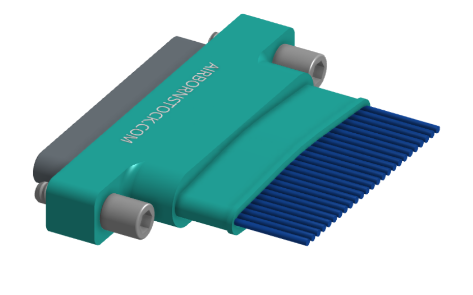 NM-153-025-161-JCAA - Nano-miniature D-shaped I/O connector with factory installed backshell and with 25 contacts and captivated turning jackscrew hardware. (Plug)
