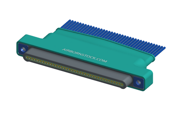 NM-152-037-161-THAA - Nano-miniature D-shaped I/O connector with factory installed backshell and with 37 contacts and threaded holes for attachment hardware.
