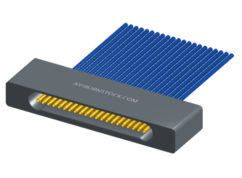 NM-124-021-261-00AA - Nano-miniature D-shaped I/O connector with 21 contacts and captivated turning jackscrew hardware.
