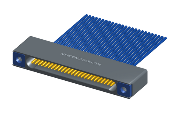 NM-122-025-261-THAA - Nano-miniature D-shaped I/O connector with 25 contacts and threaded holes for attachment hardware.