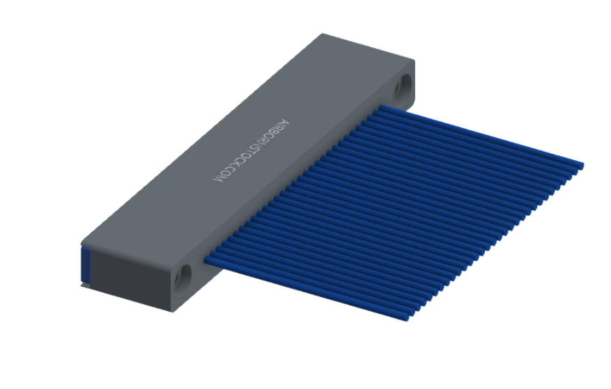 NM-122-031-261-THAA - Nano-miniature D-shaped I/O connector with 31 contacts and threaded holes for attachment hardware.