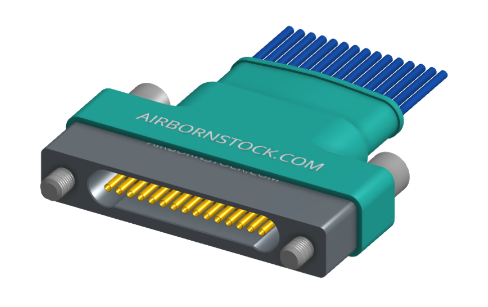 NM-163-015-261-JCAA - Nano-miniature D-shaped I/O connector with factory installed backshell and with 15 contacts and captivated turning jackscrew hardware.