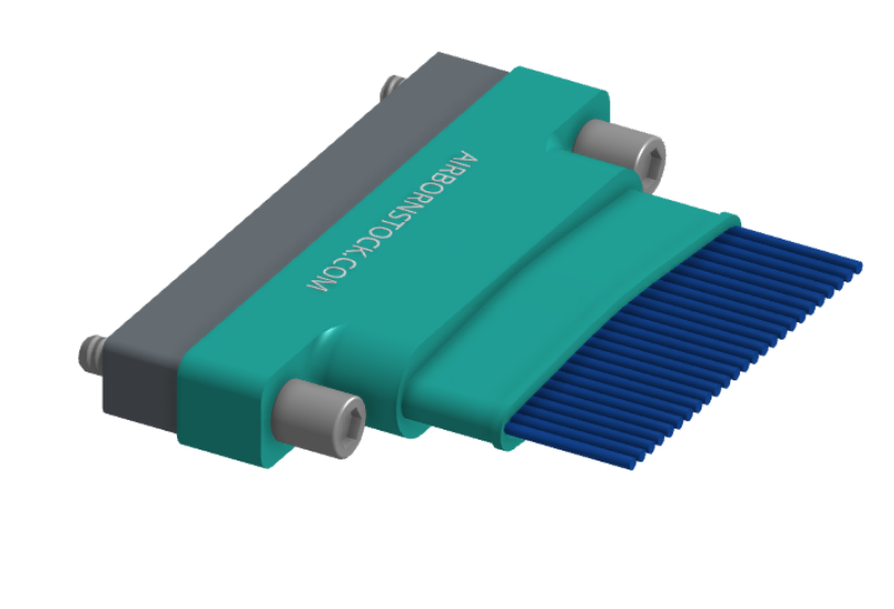 NM-162-025-261-JCAA - Nano-miniature D-shaped I/O connector with factory installed backshell and with 25 contacts and captivated turning jackscrew hardware.