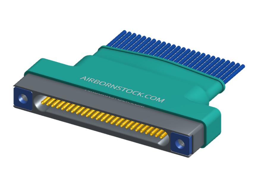 NM-162-025-261-THAA - Nano-miniature D-shaped I/O connector with factory installed backshell and with 25 contacts and threaded holes for attachment hardware.